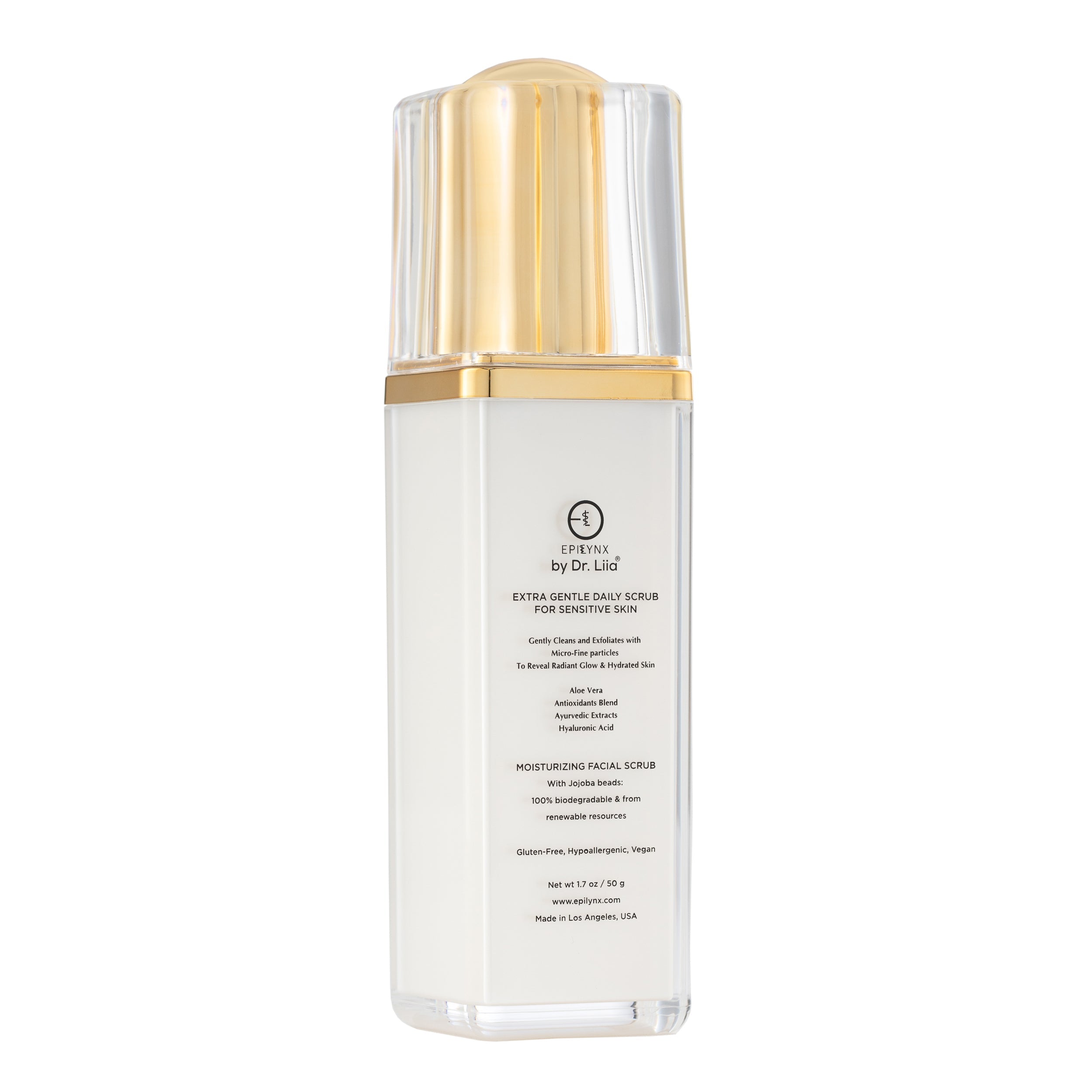 Gentle Exfoliating Face Scrub — Hyaluronic Acid, Aloe Vera & Jojoba
